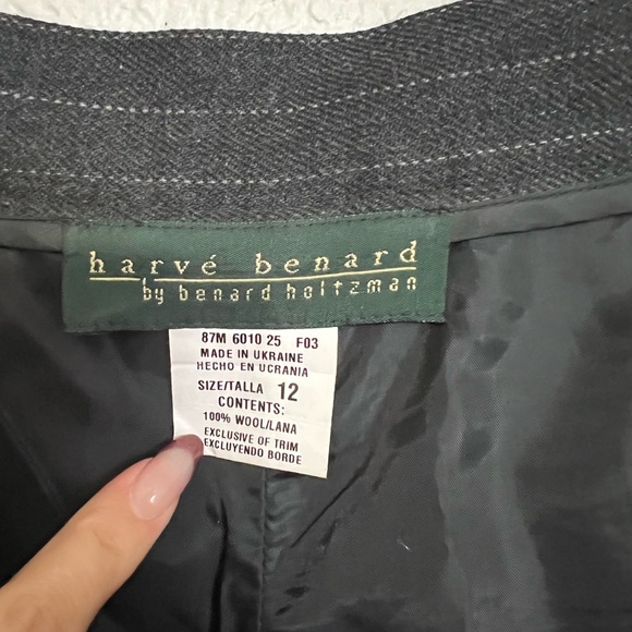 Vintage Harve Benard Charcoal Pinstripe Pants with Fringe - Picture 7 of 13